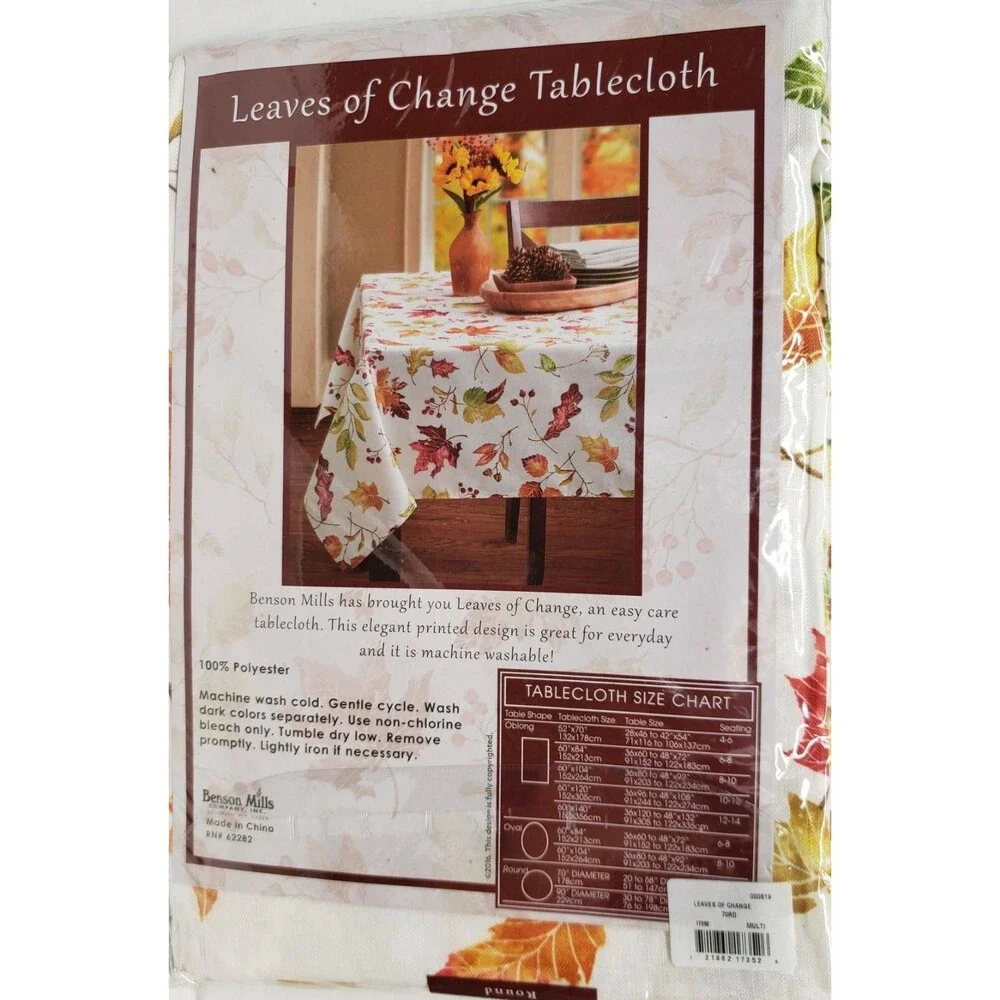 Printed Linen Tablecloth 70